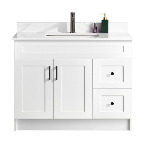 Serena 42″ Free Standing Bathroom Vanity With Quartz Countertop - Bhdepot