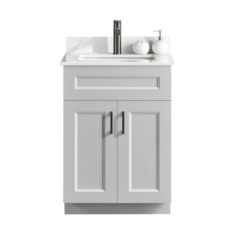 Serena 24″ Free Standing Bathroom Vanity With Quartz countertop - Bhdepot
