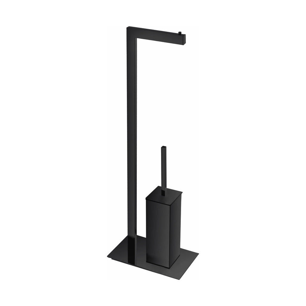 Aqua Piazza Free Standing Toilet Paper Holder With Toilet Brush - Home and Bath Depot