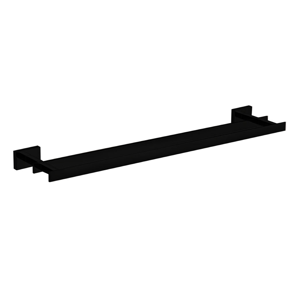 Aqua Plato Matte Black 24" Double Towel Bar - Home and Bath Depot