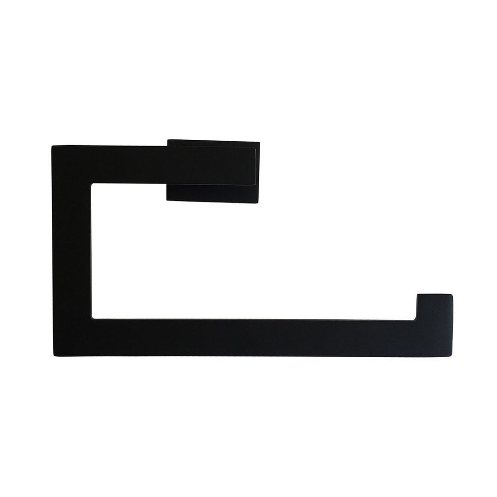 Aqua Plato Matte Black Towel Ring - Home and Bath Depot