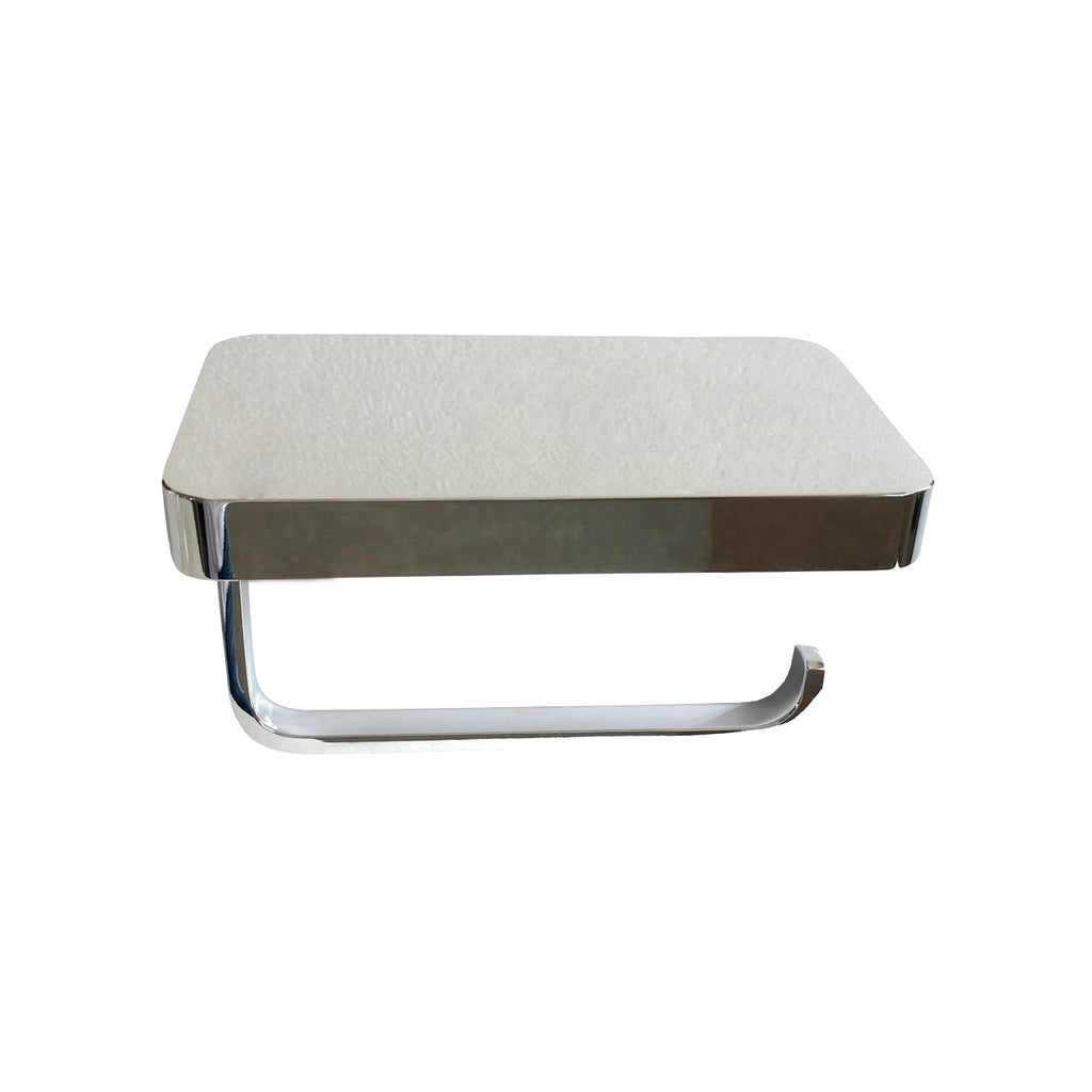 Aqua Plato Toilet Paper Holder with Shelf - Home and Bath Depot