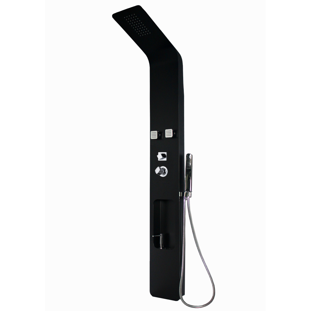 Cono Shower Column with Hand Shower, 2 Jets and Soap Pump - Bhdepot