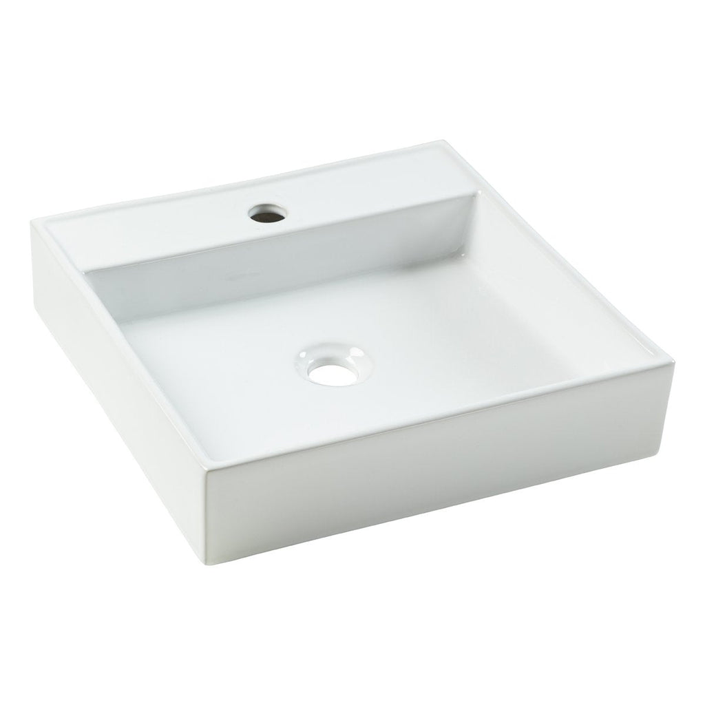 Flora 17" x 17" Low Height Square Vessel Sink - Bhdepot