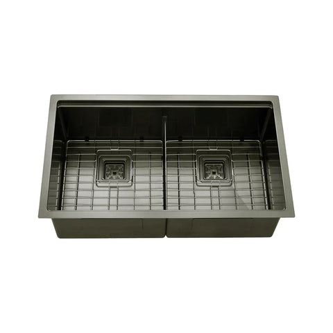 Kodaen 32" Workstation Undermount Double Bowls 50/50 Kitchen Sink in 16 Gague UNS1515P - Bhdepot
