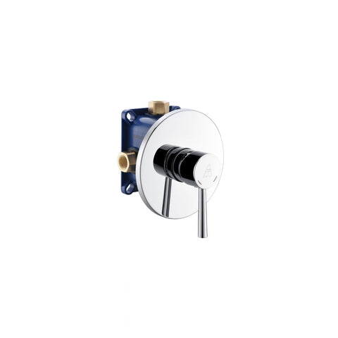 Aqua Rondo 1-Way Rough-In Shower Valve With Cover Plate, Handle and Diverter - Bhdepot 