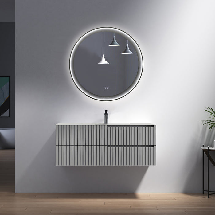 Modern Wallmount Vanities Combination kit 3 32" Gray - Bhdepot 