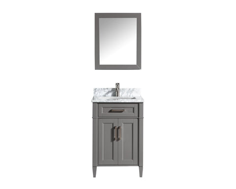 Vanity Art - Rio 24" Single Sink Bathroom Vanity Set with Sink and Mirror (Carrara Marble Top) - Bhdepot 