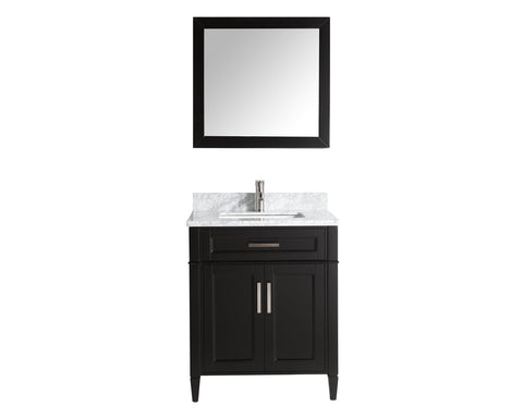 Vanity Art - Rio 30" Single Sink Bathroom Vanity Set with Sink and Mirror (Carrara Marble Top) - Bhdepot 
