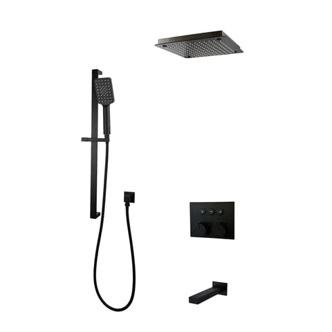 Kodaen Diamond Push-button Three Way Thermostatic Shower System - Kit 1 - Bhdepot 
