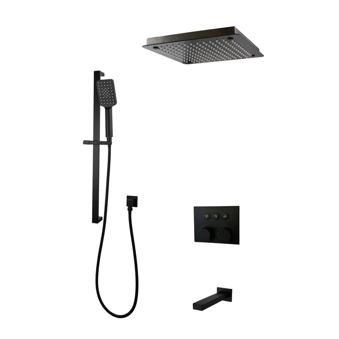 Kodaen Diamond Push-button Three Way Thermostatic Shower System - Kit 1 - Bhdepot 