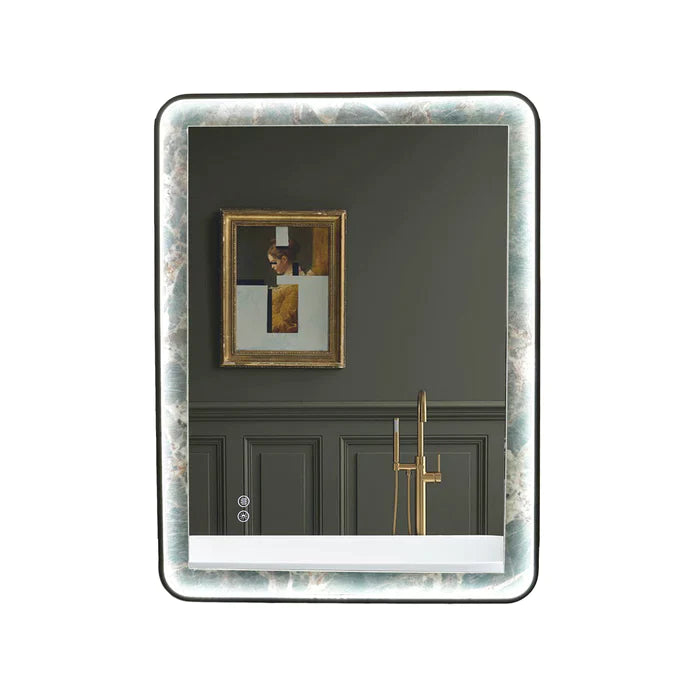 Kodaen Infinity Rd Singtered Stone Bathroom LED Vanity Mirror (Amazon Green Background) - LEDBMF217GSLAB - Bhdepot 