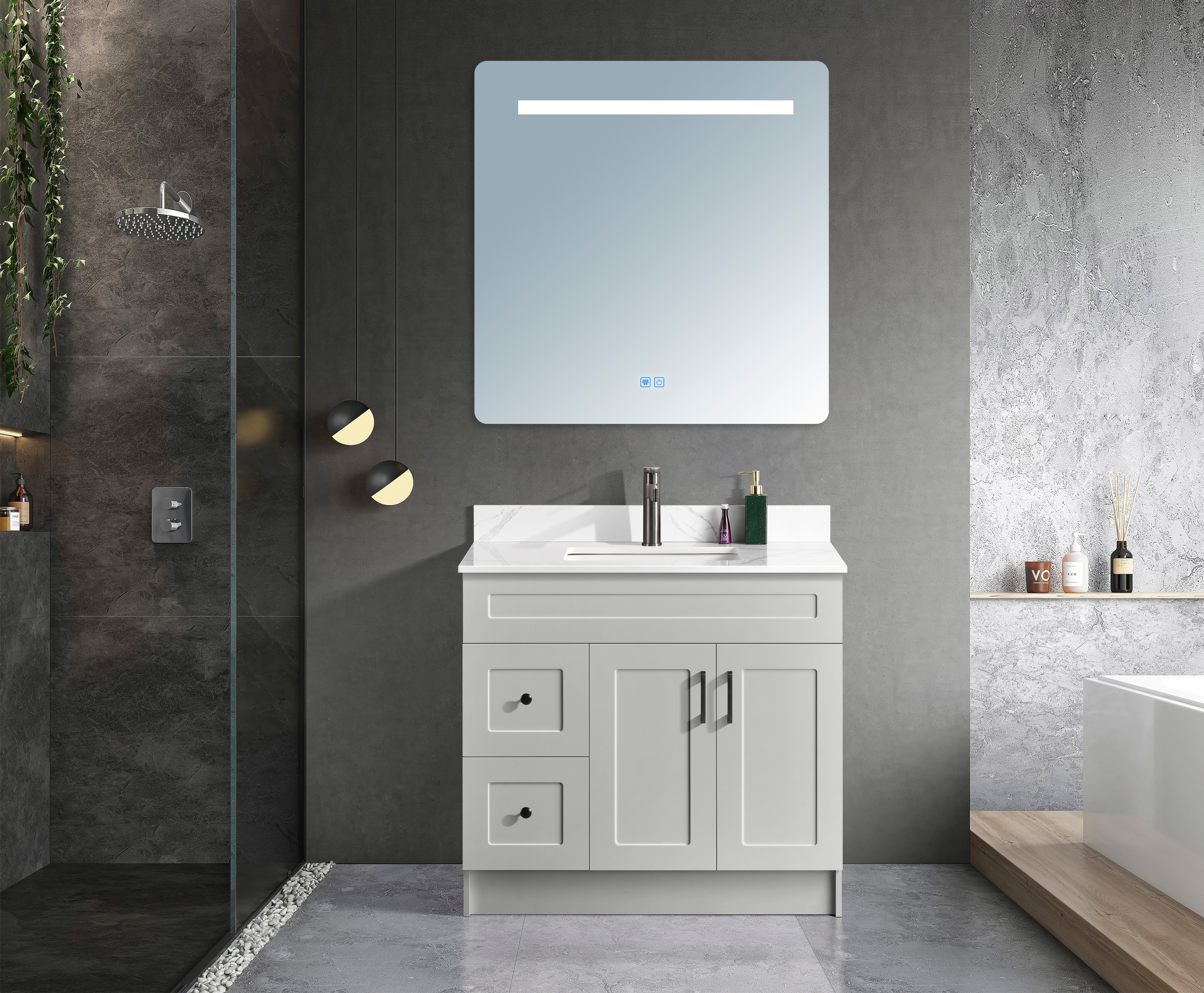 Serena 36″ Free Standing Bathroom Vanity With Quartz Countertop - Bhdepot 
