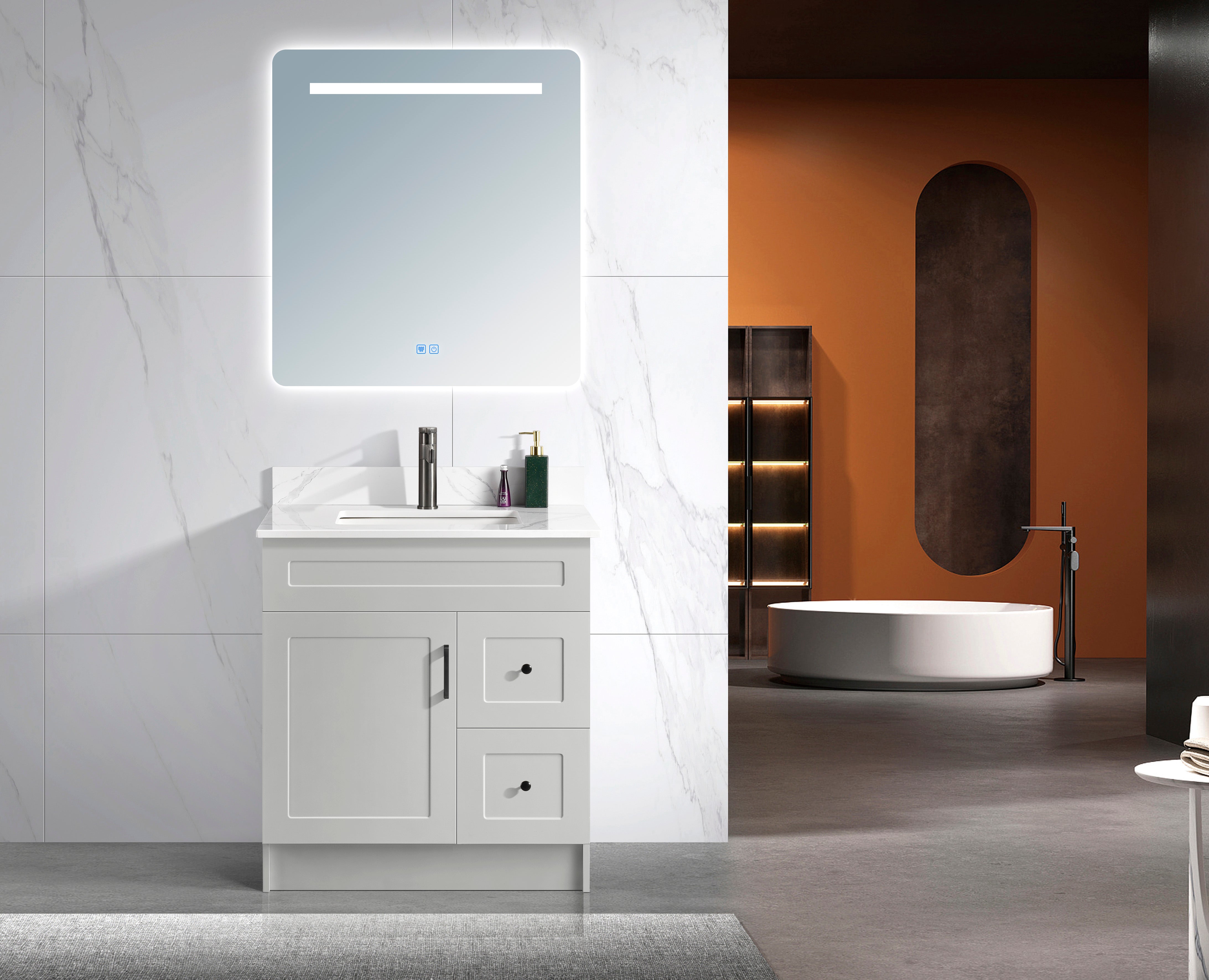 Serena 30″ Free Standing Bathroom Vanity With Quartz Countertop - Bhdepot 