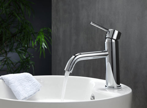 Aqua Rondo Single Hole Mount Bathroom Vanity Faucet - Bhdepot 