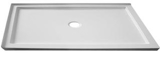 Agathe 32" x 48" Corner Shower Base with Middle Drain - Bhdepot 