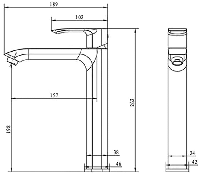 Kodaen Slim Vessel Sink Bathroom Faucet F11T125 - Bhdepot 