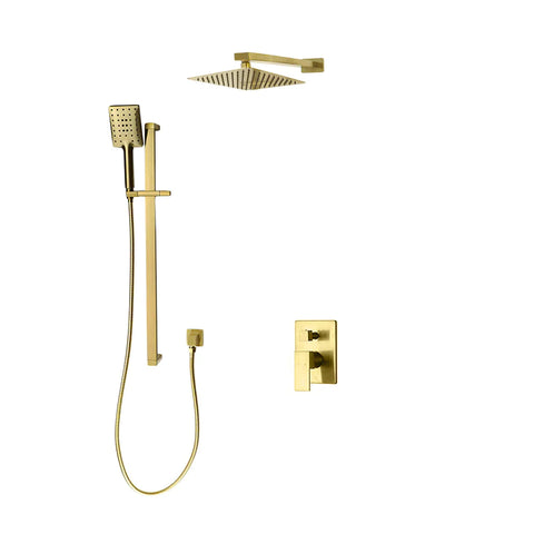 Kodaen Madison 2-Way Pressure Balanced Shower System W/ Sliding Bar (Shower Head + Hand Shower) - F54123-W10AZ - Bhdepot 