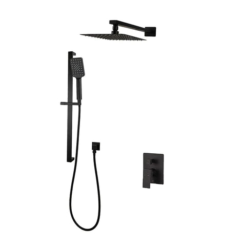 Kodaen Madison 2-Way Pressure Balanced Shower System Kit 1 With Sliding Bar, Handshower and Shower Head- F54123-W12AZ - Bhdepot 