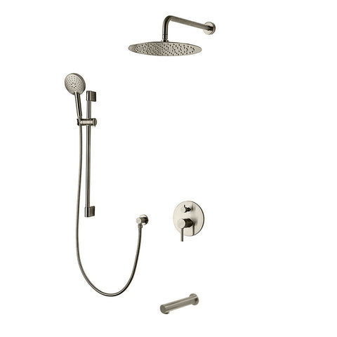 Kodaen Elegante 3 Way Pressure Balanced Shower System With 10" Shower Head And Sliding Bar F55104 - Bhdepot 