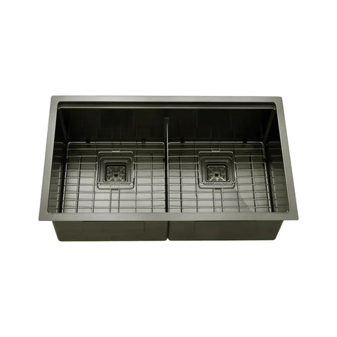 Kodaen 32" Workstation Undermount Double Bowls 50/50 Kitchen Sink in 16 Gague UNS1515P - Bhdepot 