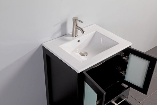 Vanity Art - London 48" Single Sink Bathroom Vanity Set with Sink and Mirror - 2 Side Cabinets - Bhdepot 