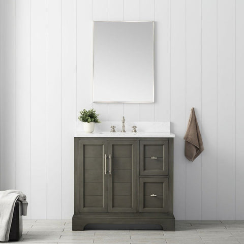 Vanity Art - Madison 36" Single Sink Bathroom Vanity with Marble Countertop - Bhdepot 