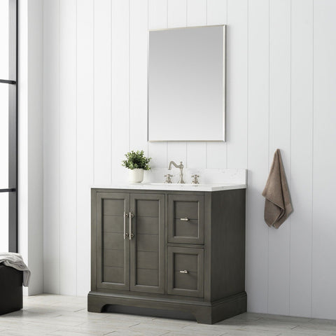 Vanity Art - Madison 36" Single Sink Bathroom Vanity with Marble Countertop - Bhdepot 