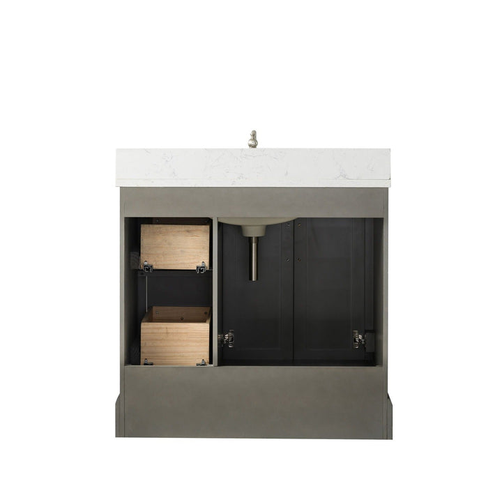Vanity Art - Madison 36" Single Sink Bathroom Vanity with Marble Countertop - Bhdepot 