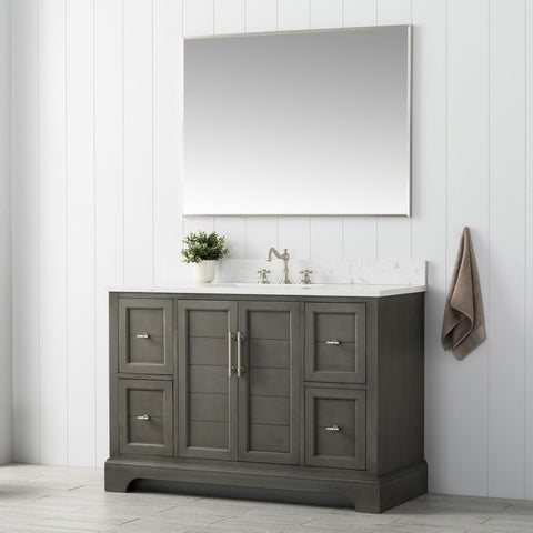 Vanity Art - Madison 48" Single Sink Bathroom Vanity with Marble Countertop - Bhdepot 