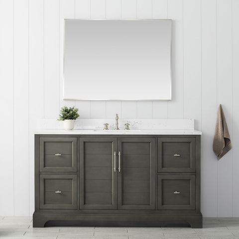 Vanity Art - Madison 60" Single Sink Bathroom Vanity with Marble Countertop - Bhdepot 