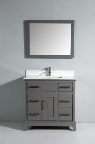 Vanity Art - Paris 36" Single Sink Bathroom Vanity Set with Sink and Mirror - Bhdepot 