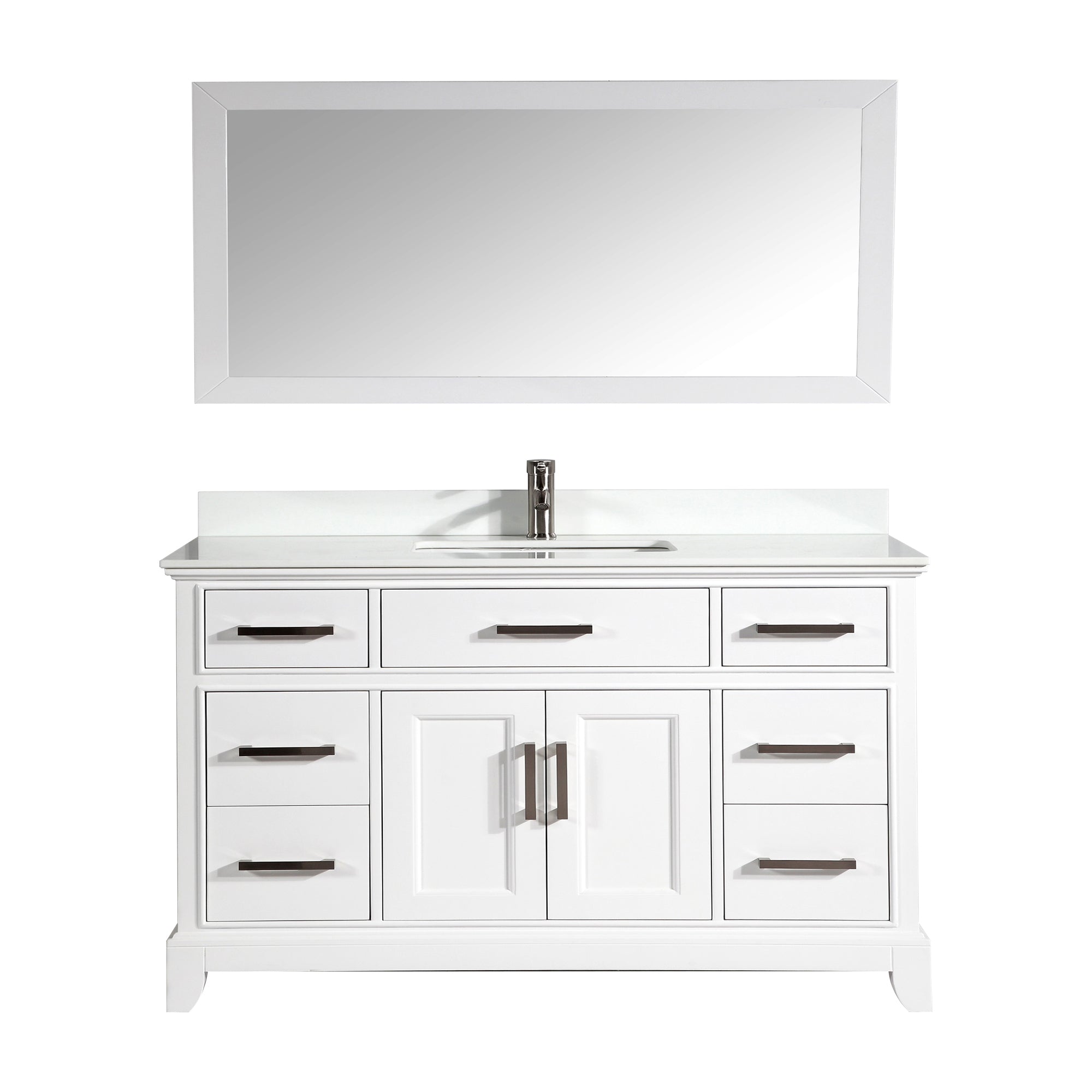 Vanity Art - Paris 60" Single Sink Bathroom Vanity Set with Sink and Mirror - Bhdepot 