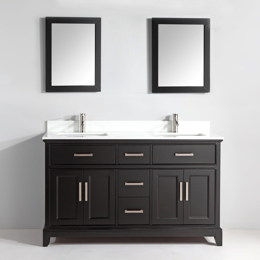 Vanity Art - Paris 72" Double Sink Bathroom Vanity Set with Sink and Mirrors - Bhdepot 