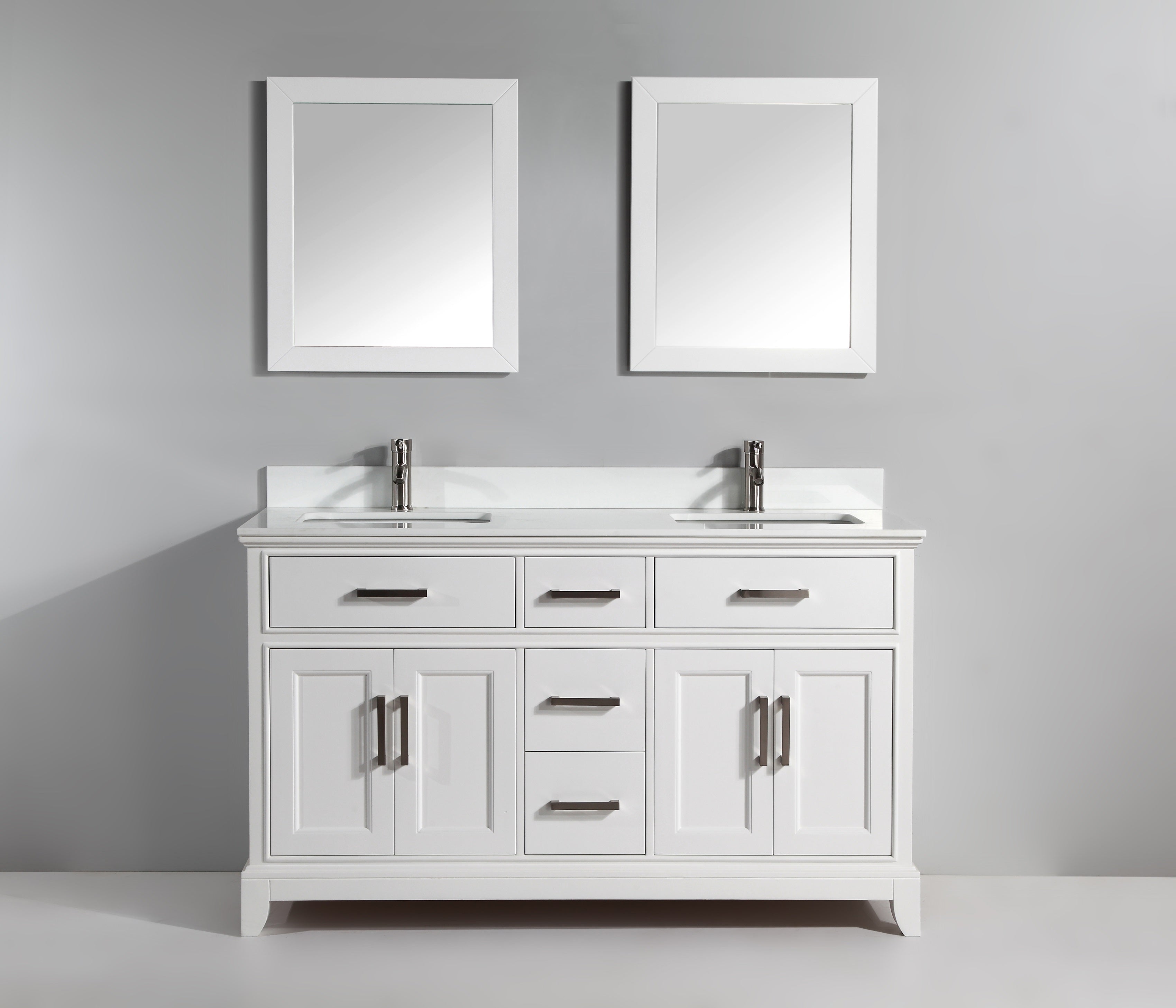Vanity Art - Paris 72" Double Sink Bathroom Vanity Set with Sink and Mirrors - Bhdepot 