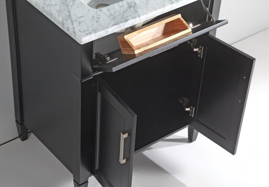 Vanity Art - Rio 30" Single Sink Bathroom Vanity Set with Sink and Mirror (Carrara Marble Top) - Bhdepot 
