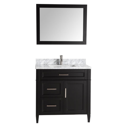 Vanity Art - Rio 36" Single Sink Bathroom Vanity Set with Sink and Mirror (Carrara Marble Top) - Bhdepot 