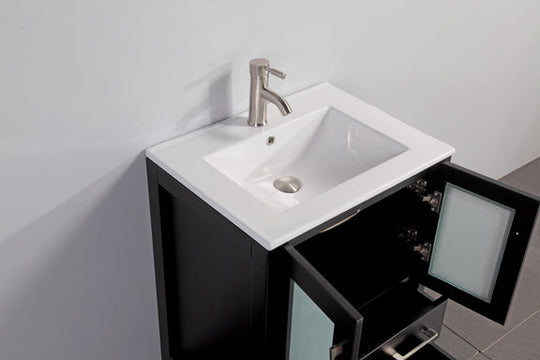 Vanity Art - London 24" Single Sink Bathroom Vanity Set with Sink and Mirror - Bhdepot 