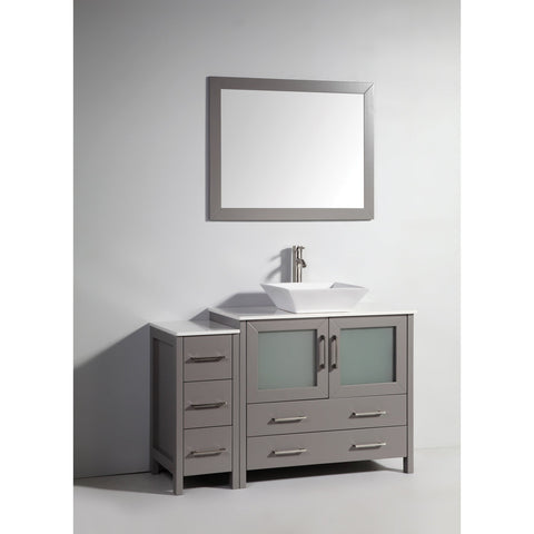 Vanity Art - Monaco 48" Single Vessel Sink Bathroom Vanity Set with Sink and Mirror - 1 Side Cabinet - Bhdepot 
