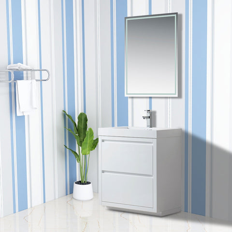 Vanity Art - Berlin 30" Freestanding Single Sink Bathroom Vanity - Bhdepot 