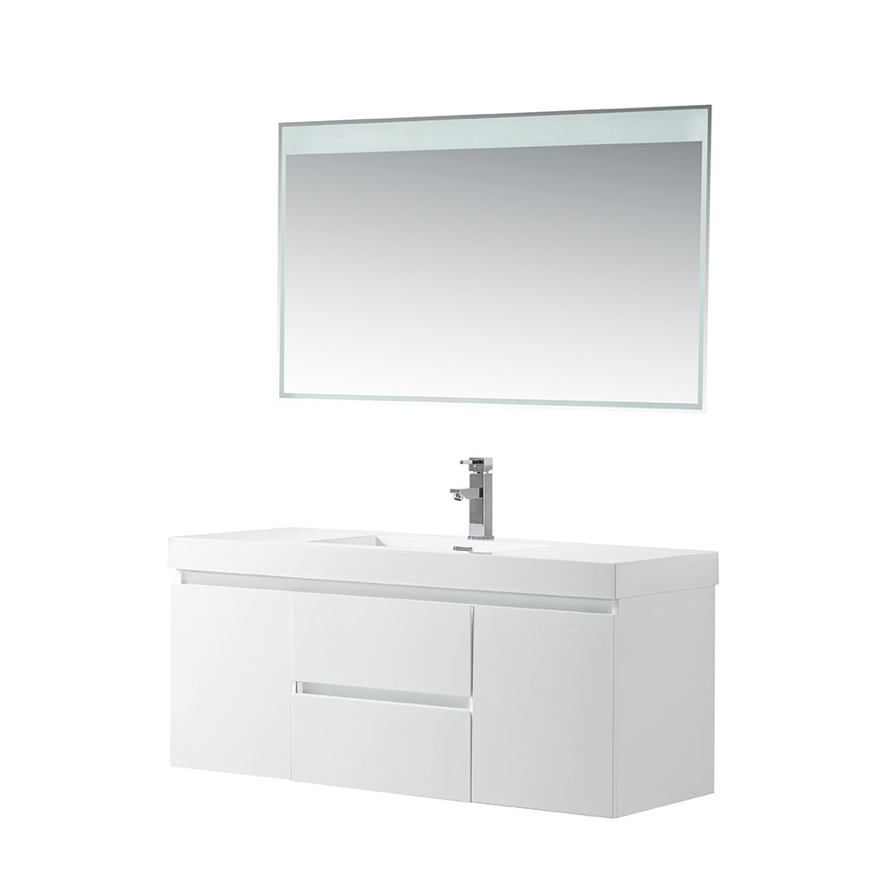 Vanity Art - Berlin 48" Single Sink Wall-Mount Bathroom Vanity - Bhdepot 