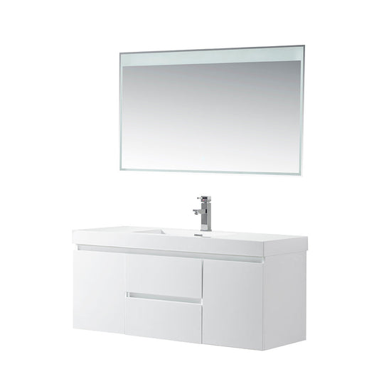 Vanity Art - Berlin 48" Single Sink Wall-Mount Bathroom Vanity - Bhdepot 