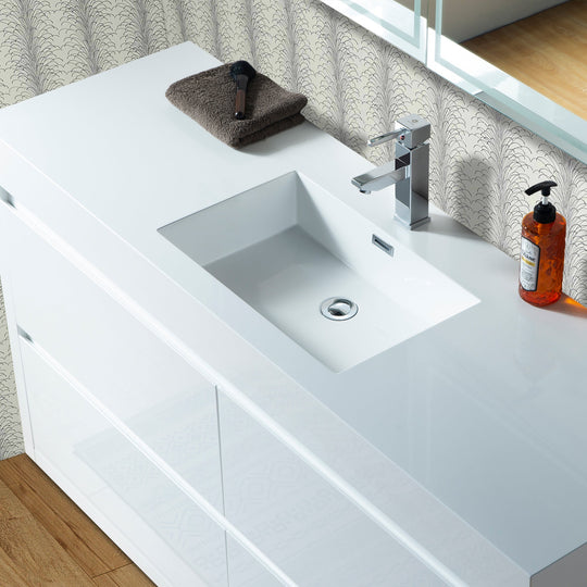 Vanity Art - Berlin 60" Freestanding Single Sink Bathroom Vanity - Bhdepot 