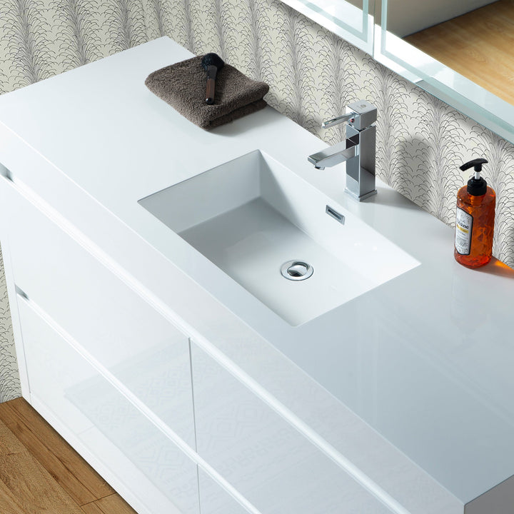 Vanity Art - Berlin 60" Freestanding Single Sink Bathroom Vanity - Bhdepot 