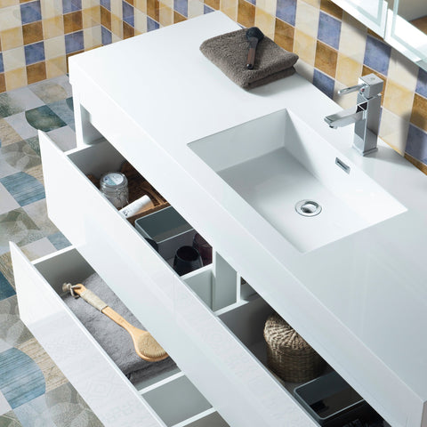 Vanity Art - Berlin 60" Freestanding Single Sink Bathroom Vanity - Bhdepot 