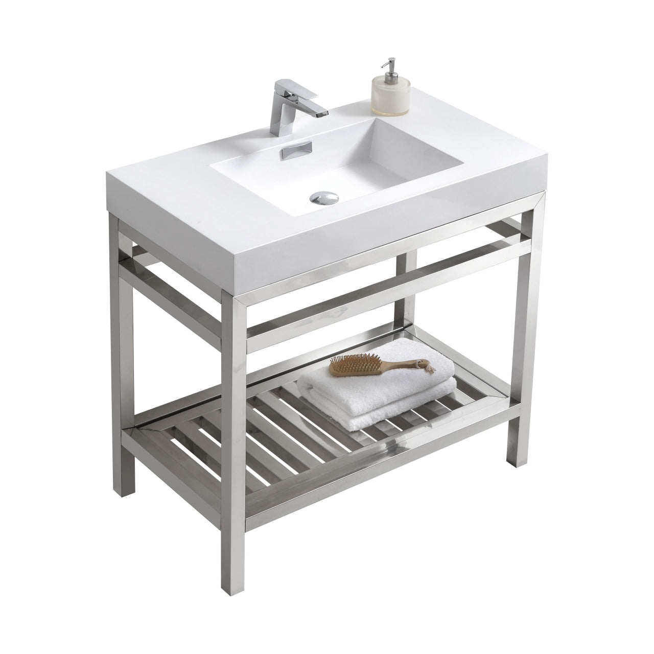 Cisco 36" Stainless Steel Console with Acrylic Sink - Home and Bath Depot