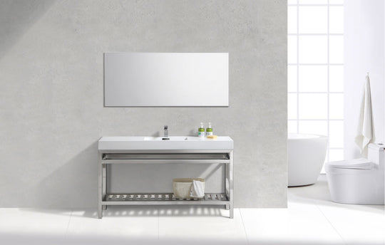 Cisco 60" Single Sink Stainless Steel Console with Acrylic Sink - Home and Bath Depot