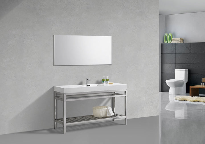 Cisco 60" Single Sink Stainless Steel Console with Acrylic Sink - Home and Bath Depot