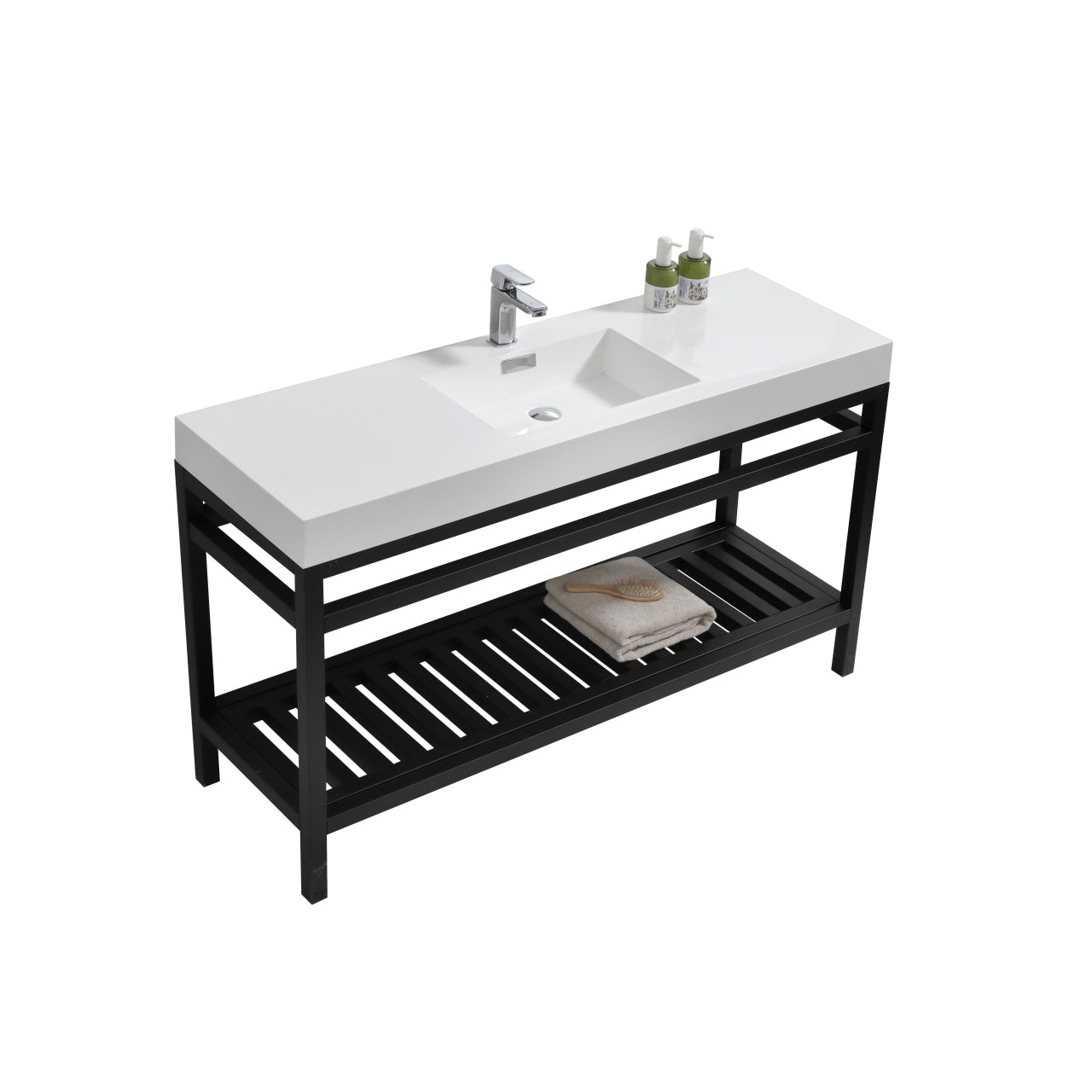 Cisco 60" Single Sink Stainless Steel Console with Acrylic Sink - Home and Bath Depot