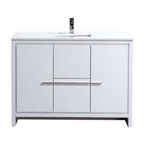 Dolce 48″ Modern Bathroom Vanity with White Quartz Counter-Top - Bhdepot 